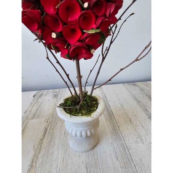 Pier 1 curl wood Bark heart face Valentine statue figurine unique Bush - Picture 5 of 9